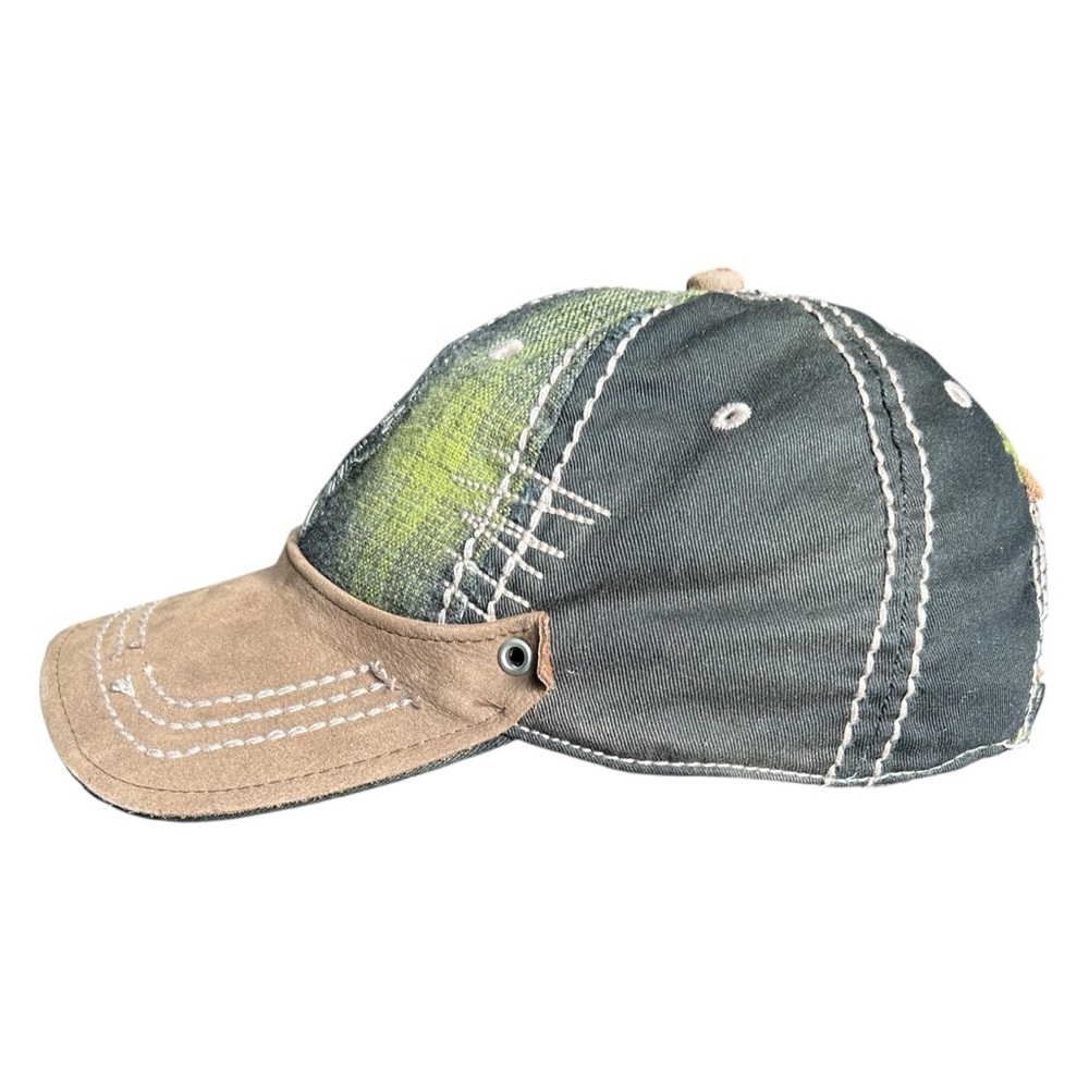 RARE Vintage True Religion Distressed Plaid Trucker Hat Y2K Horseshoe OS - Picture 6 of 14